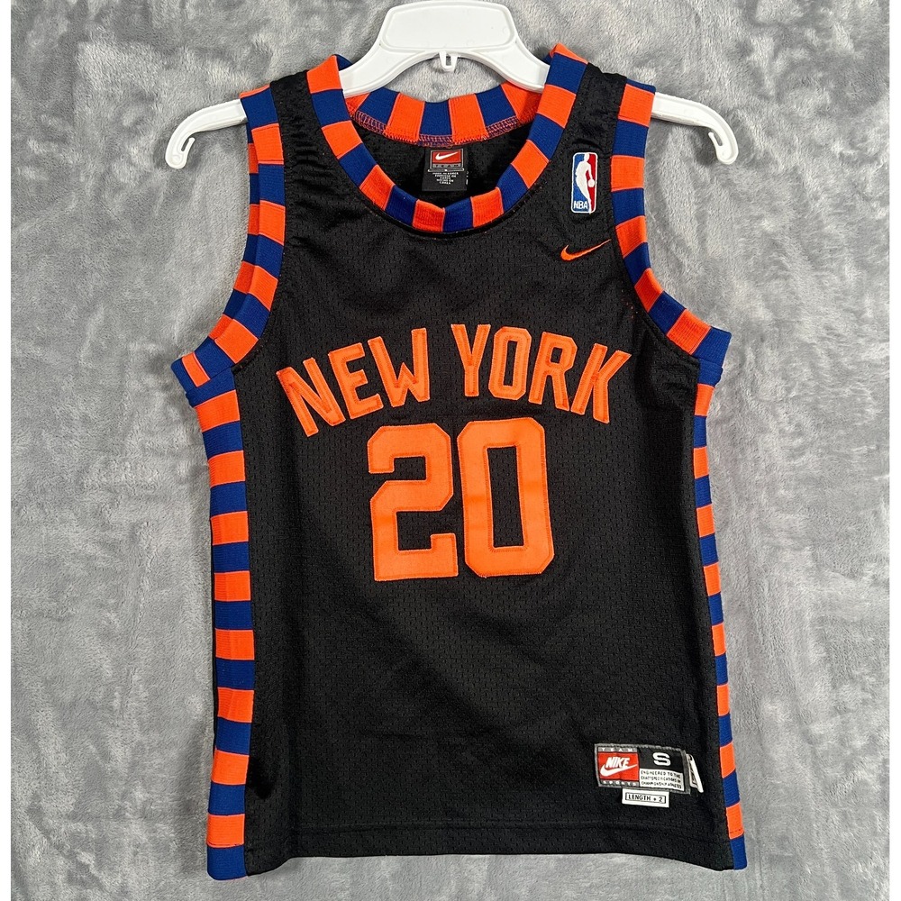 Vintage Nike Allan Houston New York Knicks Jersey Youth Boys Small Black Orange